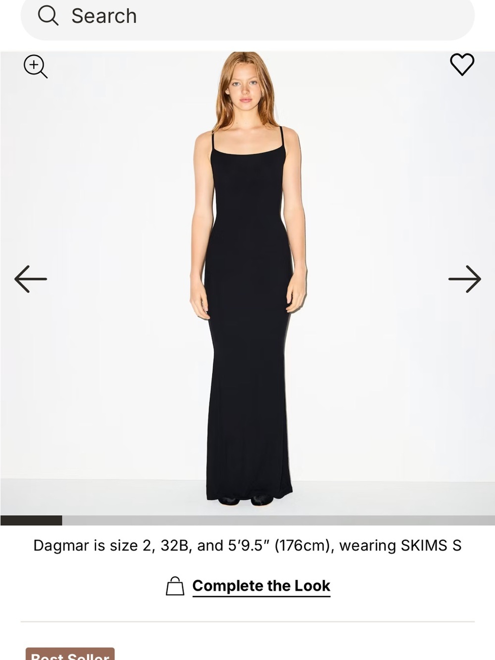SKIMS SOFT LOUNGE Long Slip Dress Black